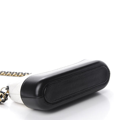 Chanel Aged Calfskin Quilted Small Gabrielle Clutch With Chain White Black 4 of 11