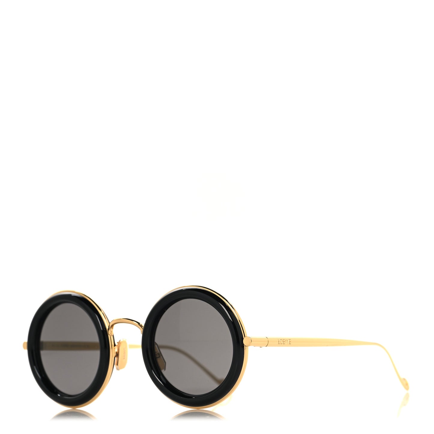 Acetate Round Sunglasses LW40094U Gold Black