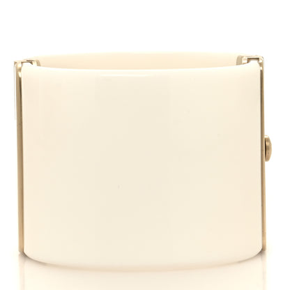 Chanel Resin Gingham CC Cuff White Pink 3 of 4