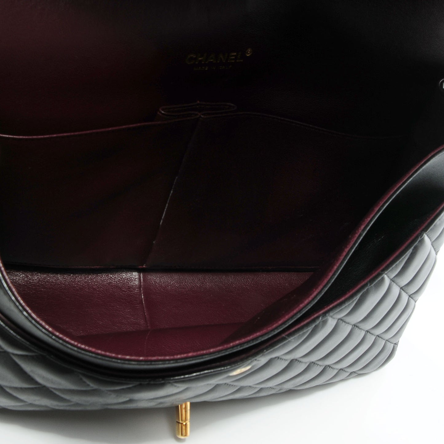 Lambskin Quilted Maxi Double Flap Black