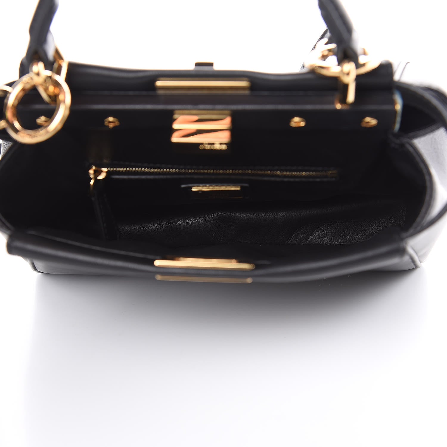 Fendi Nappa Mini Peekaboo Iconic Satchel Black 6 of 11