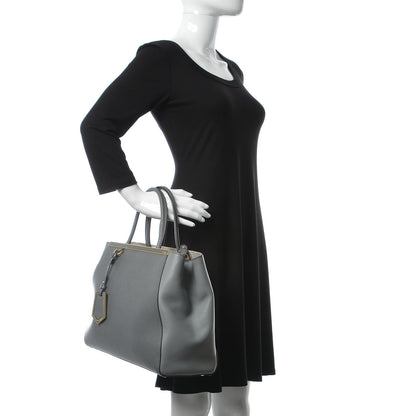 Fendi Vitello Elite Flamingo Regular 2Jours Tote Grigio Grigio Chiaro 3 of 8