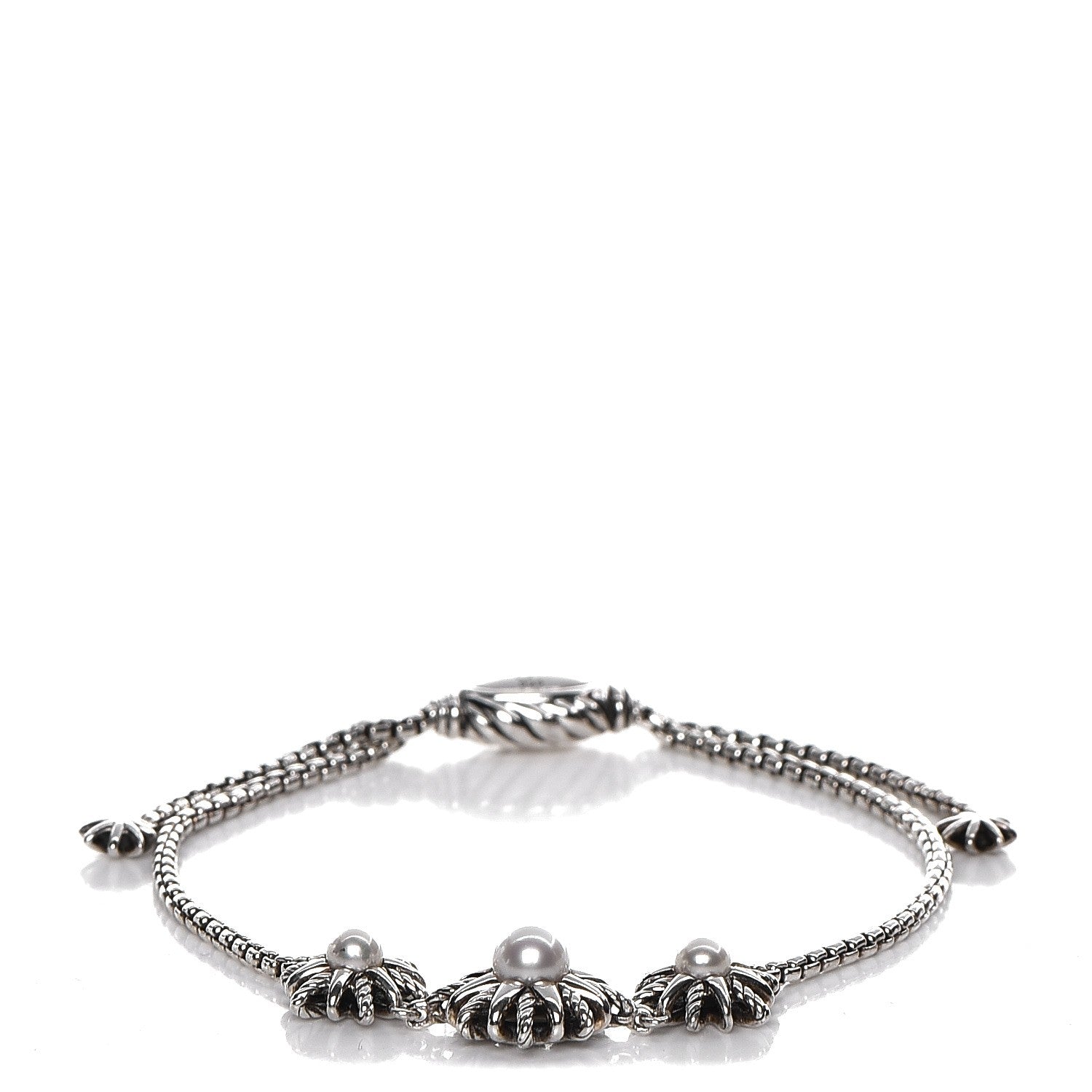 David Yurman Sterling Silver Pearl Starburst Bracelet 1 of 3