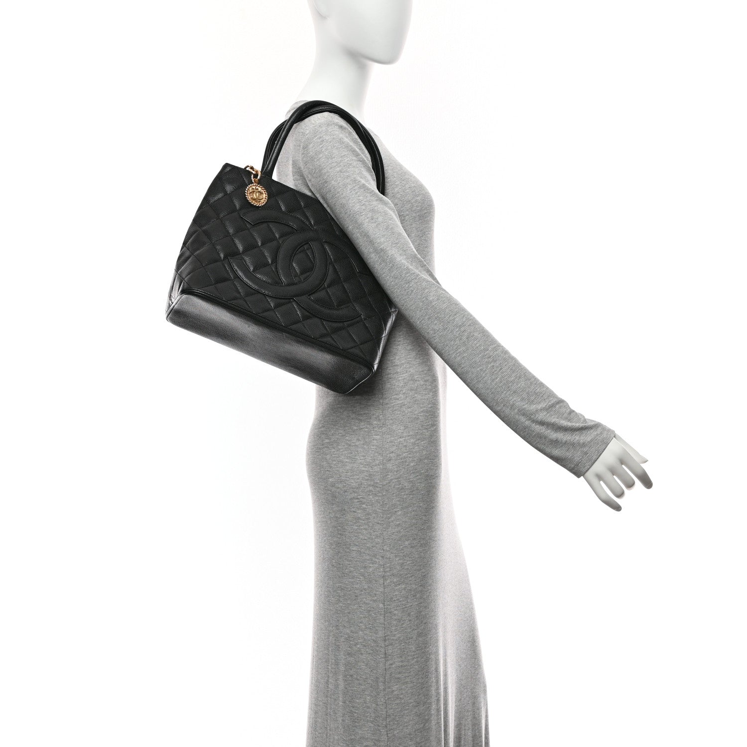 Chanel Caviar Quilted Medallion Tote Black 2 of 10