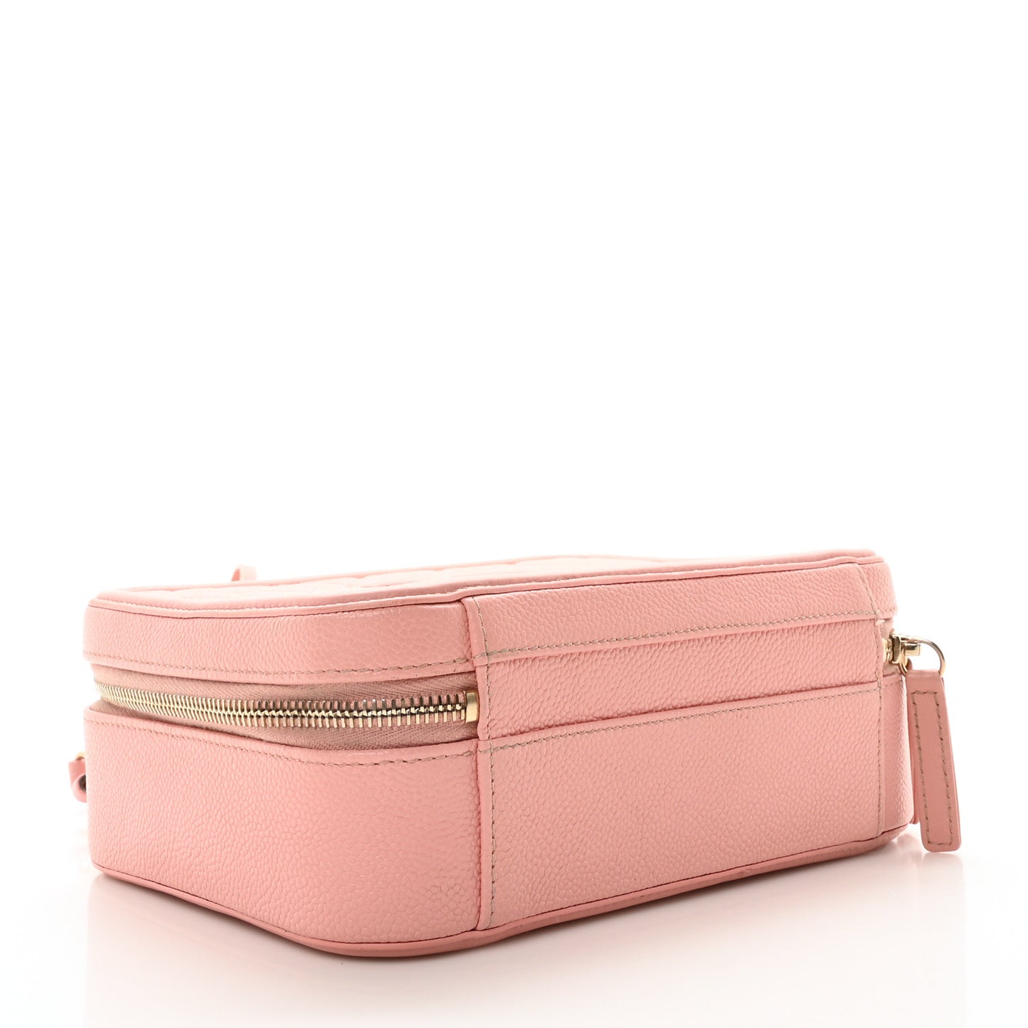 Caviar Quilted Medium CC Filigree Vanity Case Rose Pink