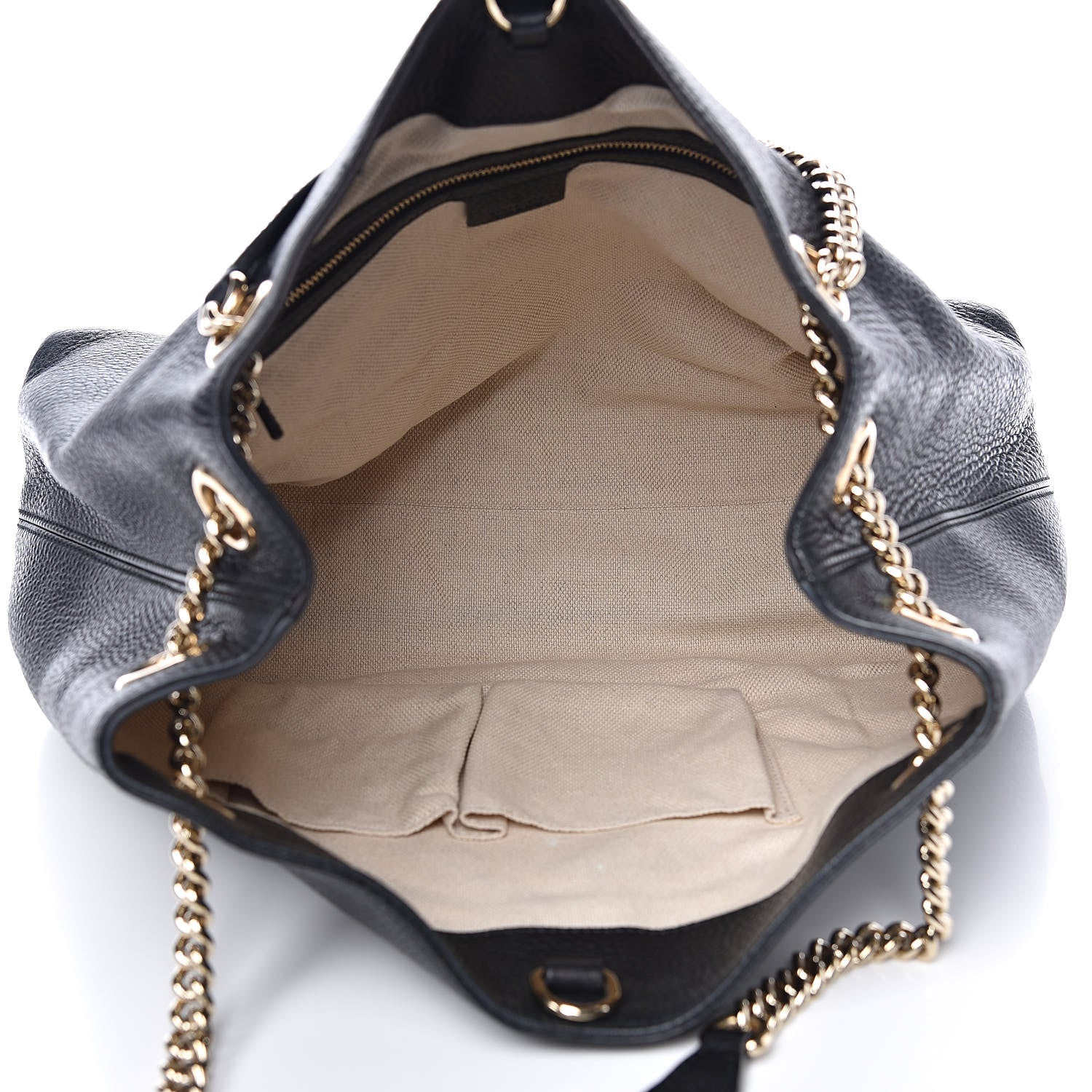 Gucci Pebbled Calfskin Medium Soho Chain Shoulder Bag Black 5 of 11