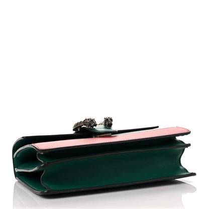 Gucci Moon Calfskin Web Medium Dionysus Bamboo Top Handle Bag Emerald Blue Hibiscus Red 3 of 12