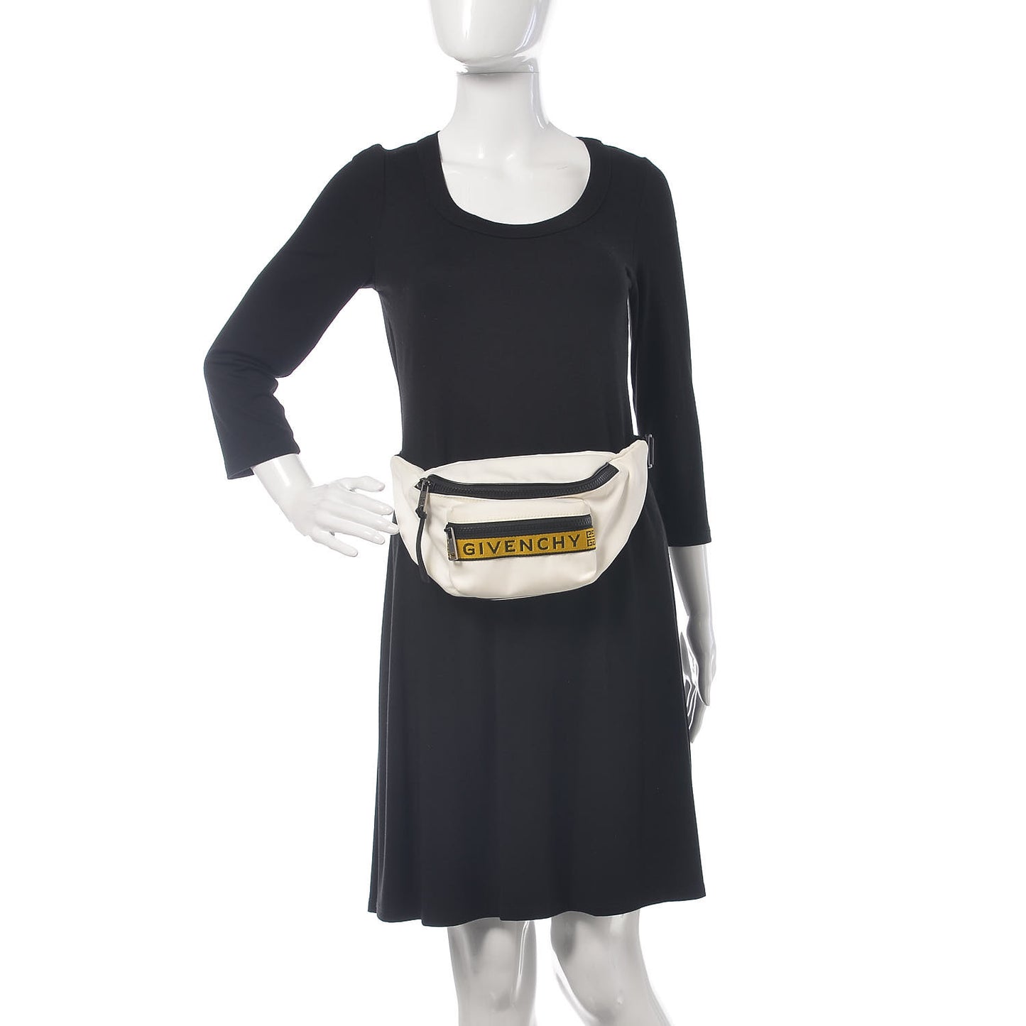 Canvas Logo Belt Bag White Yellow