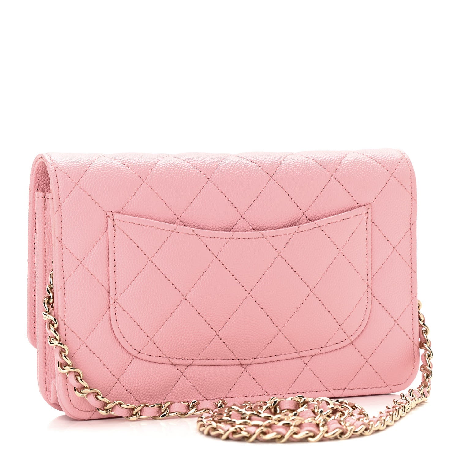 Chanel Caviar Quilted Wallet on Chain WOC Light Pink 3 of 11