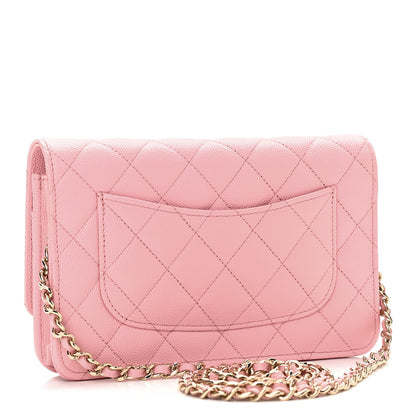 Chanel Caviar Quilted Wallet on Chain WOC Light Pink 3 of 11