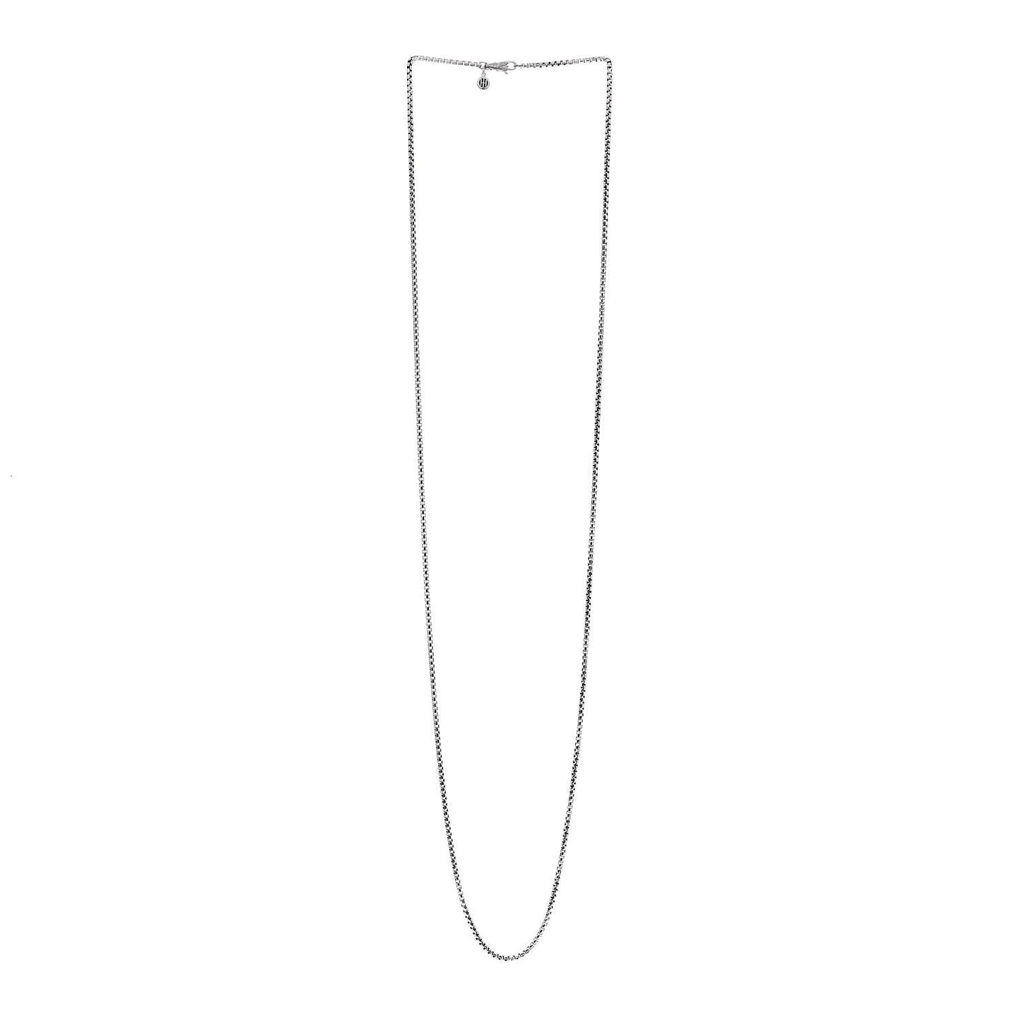 Sterling Silver 2mm Naga Box Chain Necklace 36"