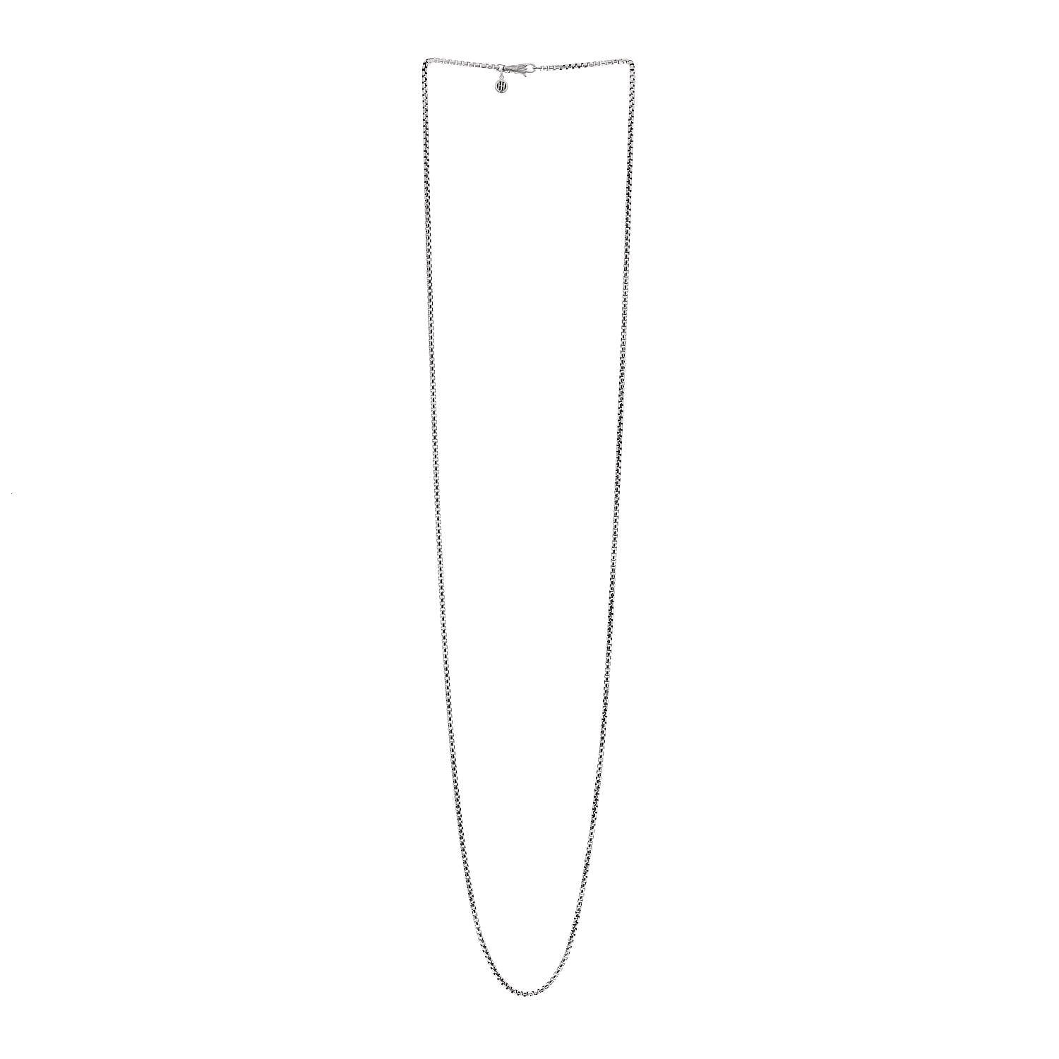 John Hardy Sterling Silver 2mm Naga Box Chain Necklace 36" 3 of 4