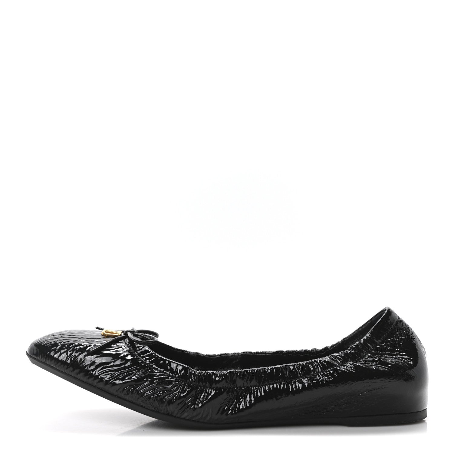 Valentino Garavani Naplack Nappa Vlogo Bow Mary Jane Ballerina Flats 38.5 Black 1 of 9