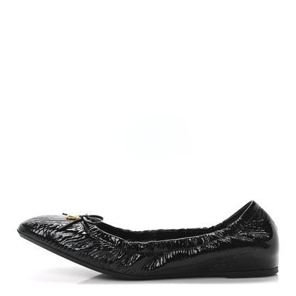 Valentino Garavani Naplack Nappa Vlogo Bow Mary Jane Ballerina Flats 38.5 Black 1 of 9