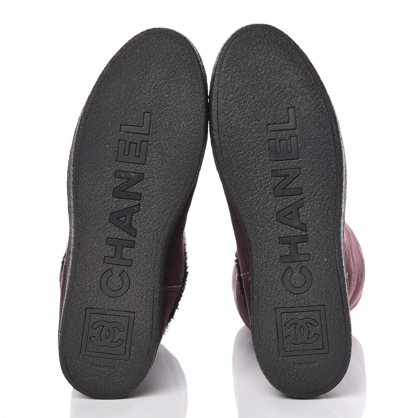 Suede Logo Boots 41 Burgundy