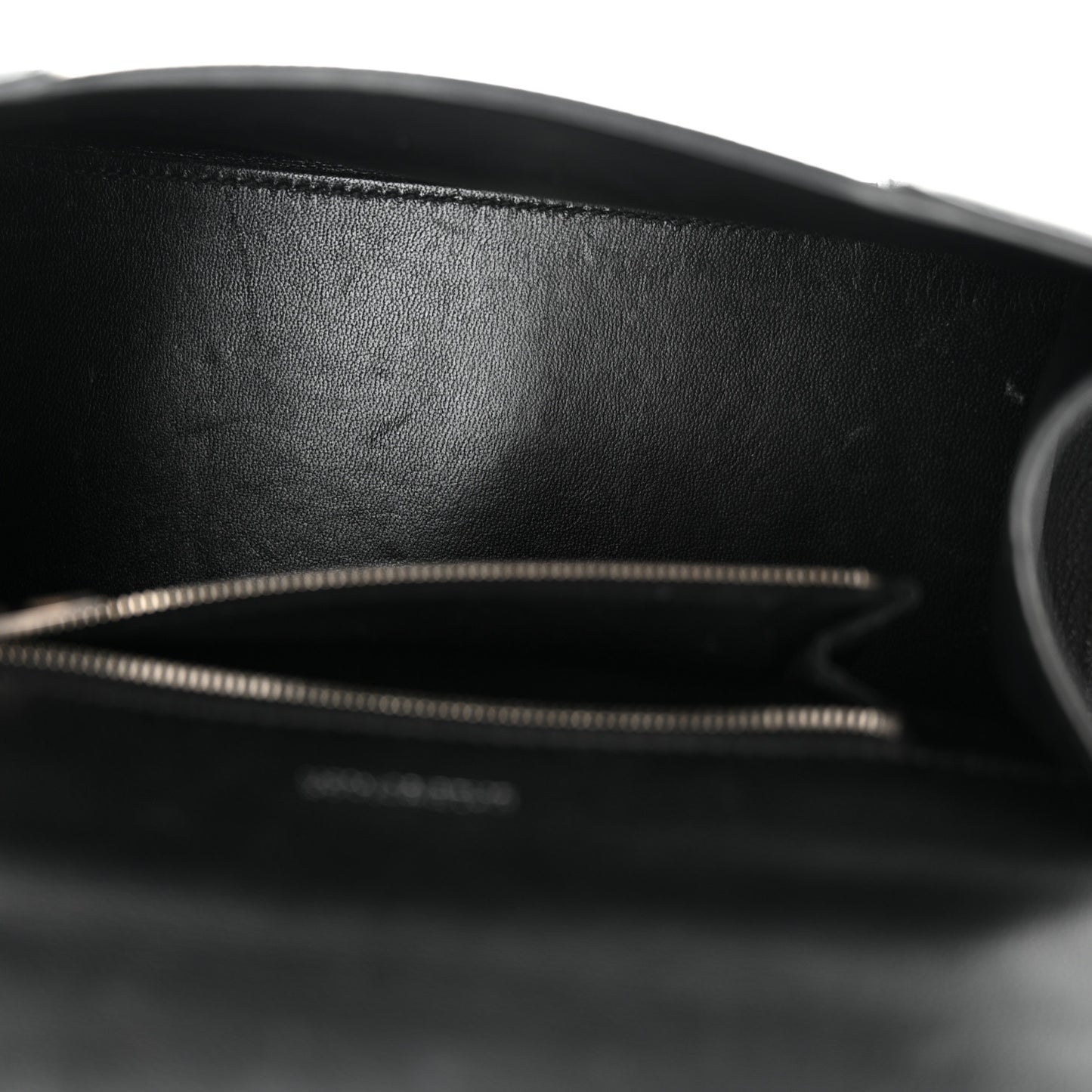 Grained Calfskin Small Hourglass Top Handle Bag Black