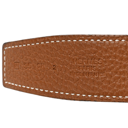 Hermes Box Togo 32mm Guilloche H Belt 95 38 Black Gold 4 of 7