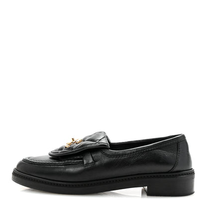 Chanel Lambskin Quilted CC Turnlock Loafers 38 Black 1 of 10