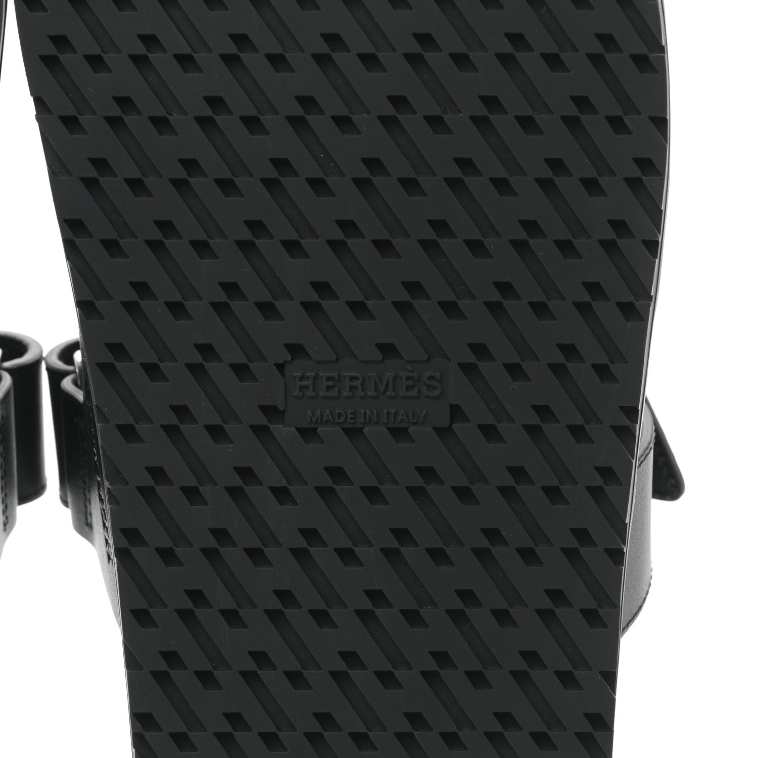 Hermes Calfskin Womens Chypre Sandals 39.5 Black 6 of 9