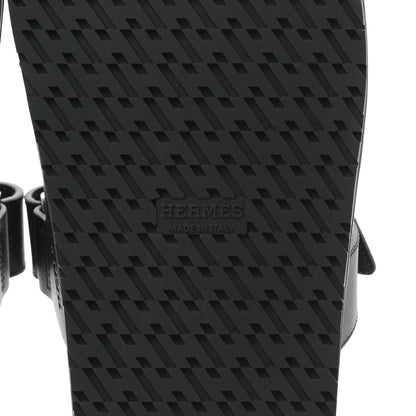 Hermes Calfskin Womens Chypre Sandals 39.5 Black 6 of 9