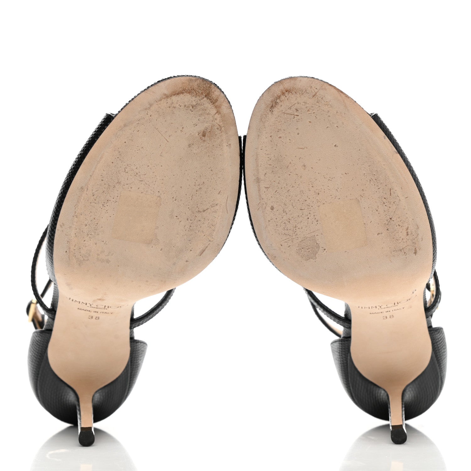 Jimmy Choo Lizard Emsy Crisscross Sandals 38 Black 5 of 9