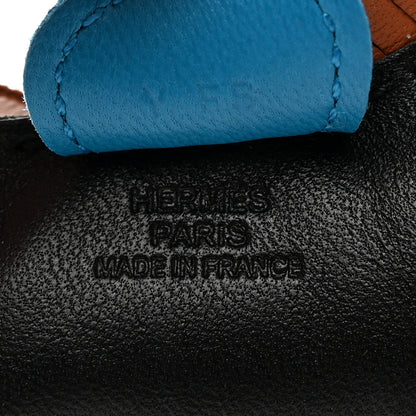 Hermes Milo Lambskin Grigri Rodeo Horse Bag Charm PM Black Gold Bleu Zanzibar 3 of 4