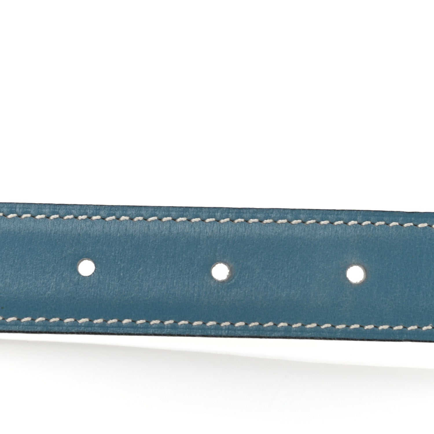 Hermes Chamonix 24mm Belt Strap 80 Blue Jean Natural 4 of 11