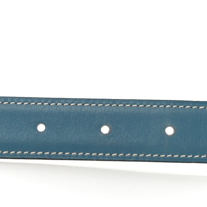 Hermes Chamonix 24mm Belt Strap 80 Blue Jean Natural 4 of 11