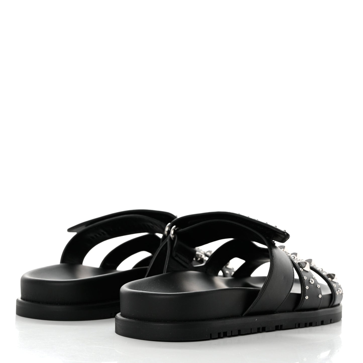 Calfskin Studded Womens Chypre Sandals 36 Black