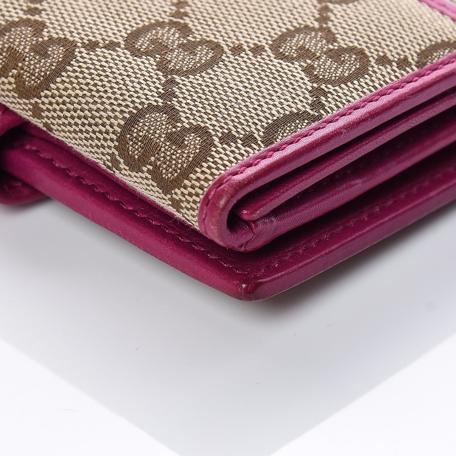 Gucci Monogram Dice French Flap Wallet Fuchsia 11 of 14