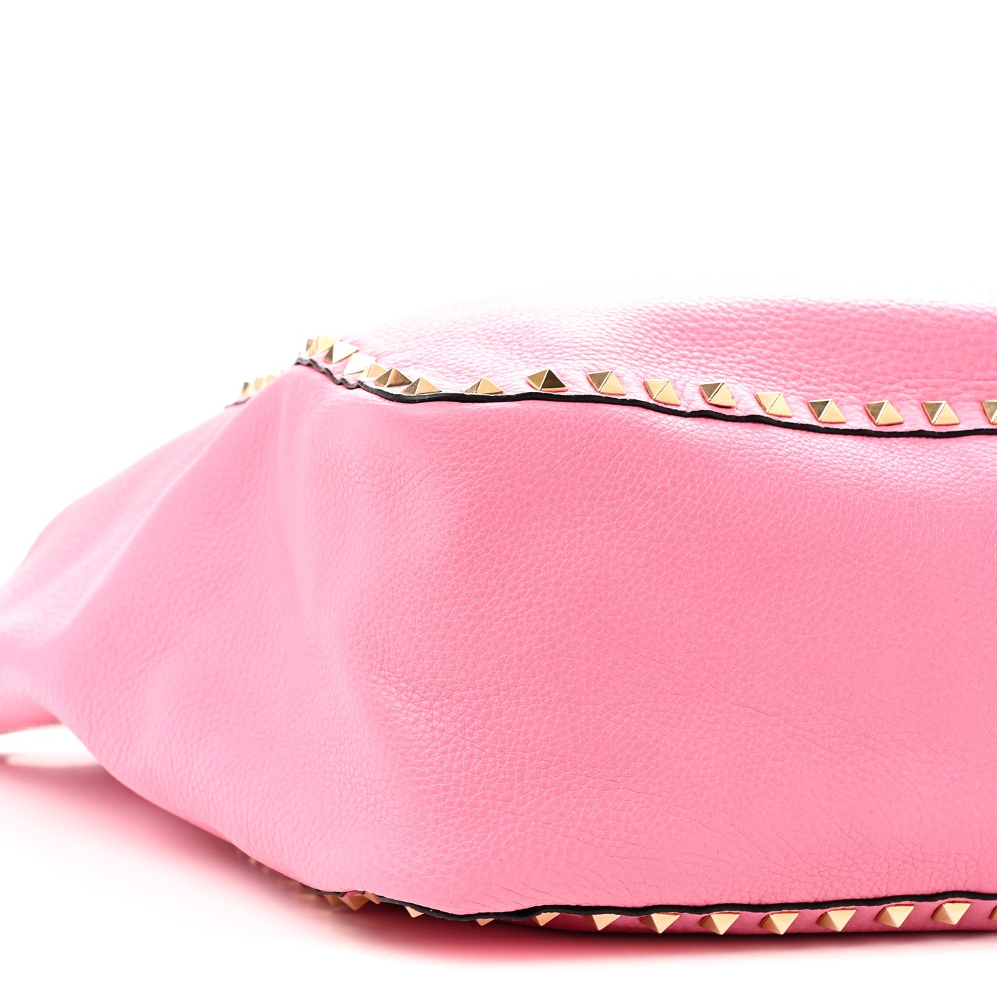 Grained Calfskin Medium Rockstud Reversible Tote Army Green Pink