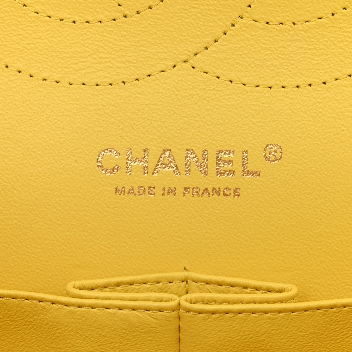 Lambskin Quilted Jumbo Double Flap Yellow