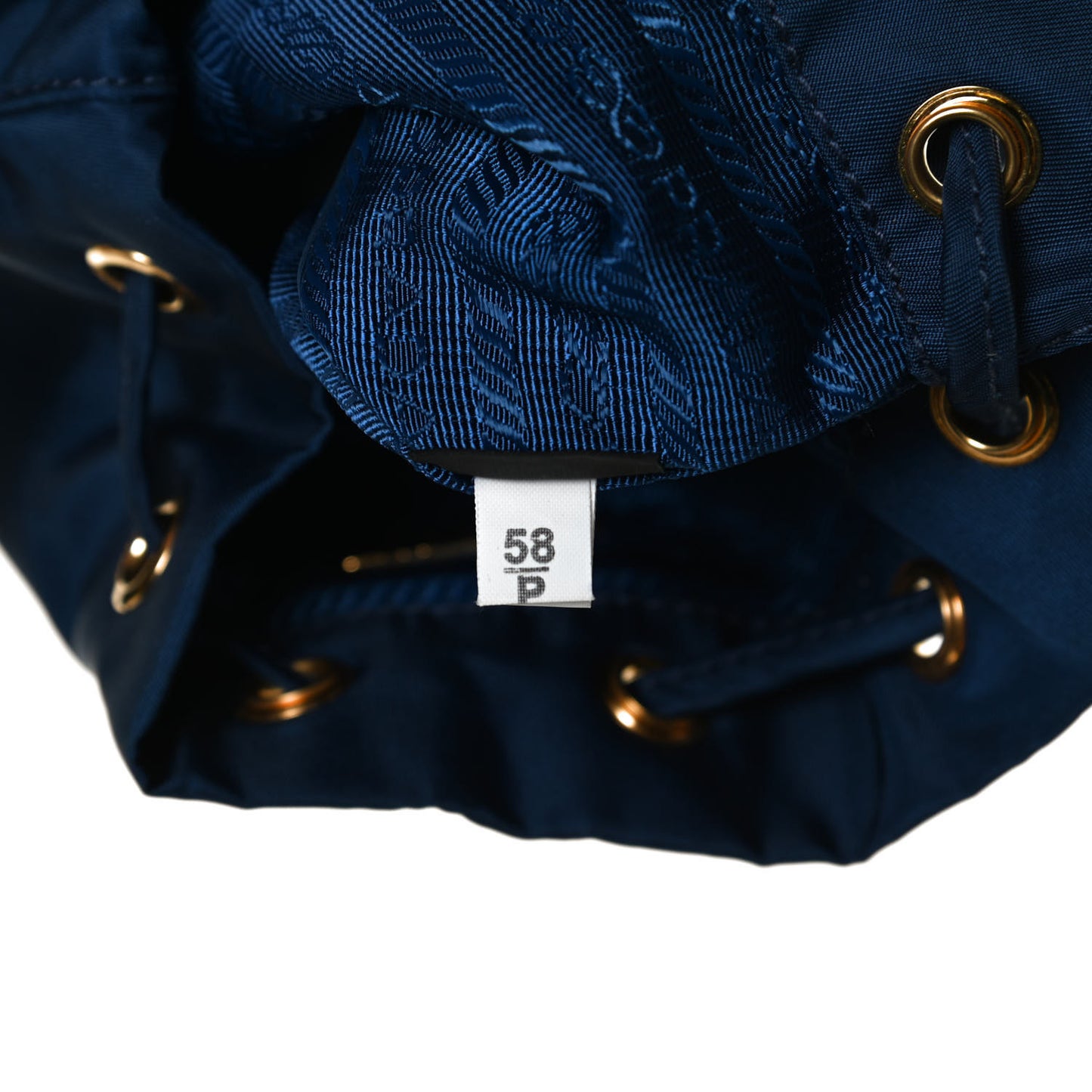 Saffiano Tessuto Nylon Vela Bucket Wristlet Blue
