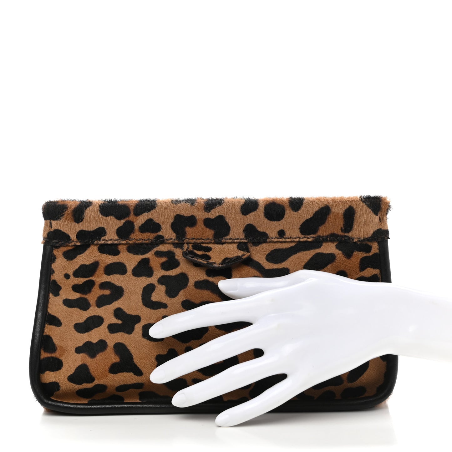 Calf Hair Leopard Print Clutch Miele