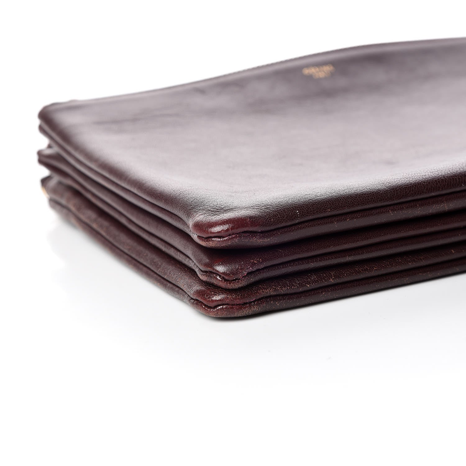 Celine Smooth Lambskin Large Trio Crossbody Bag Bordeaux 5 of 17