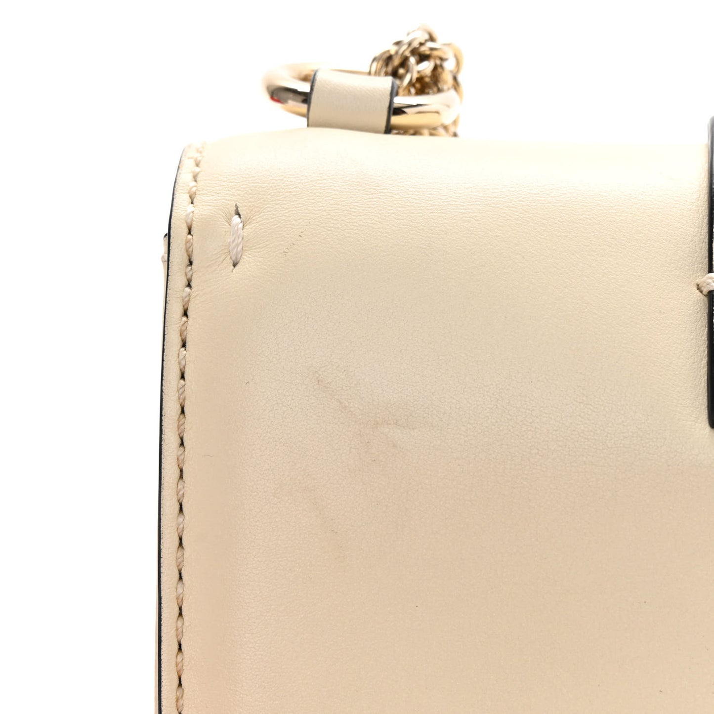 Vitello Mini Glam Lock Rockstud Flap White