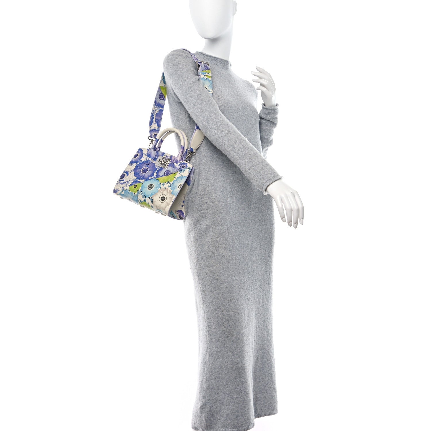 Salvatore Ferragamo Calfskin Floral Print Small The Studio Bag Mascarpone 2 of 10