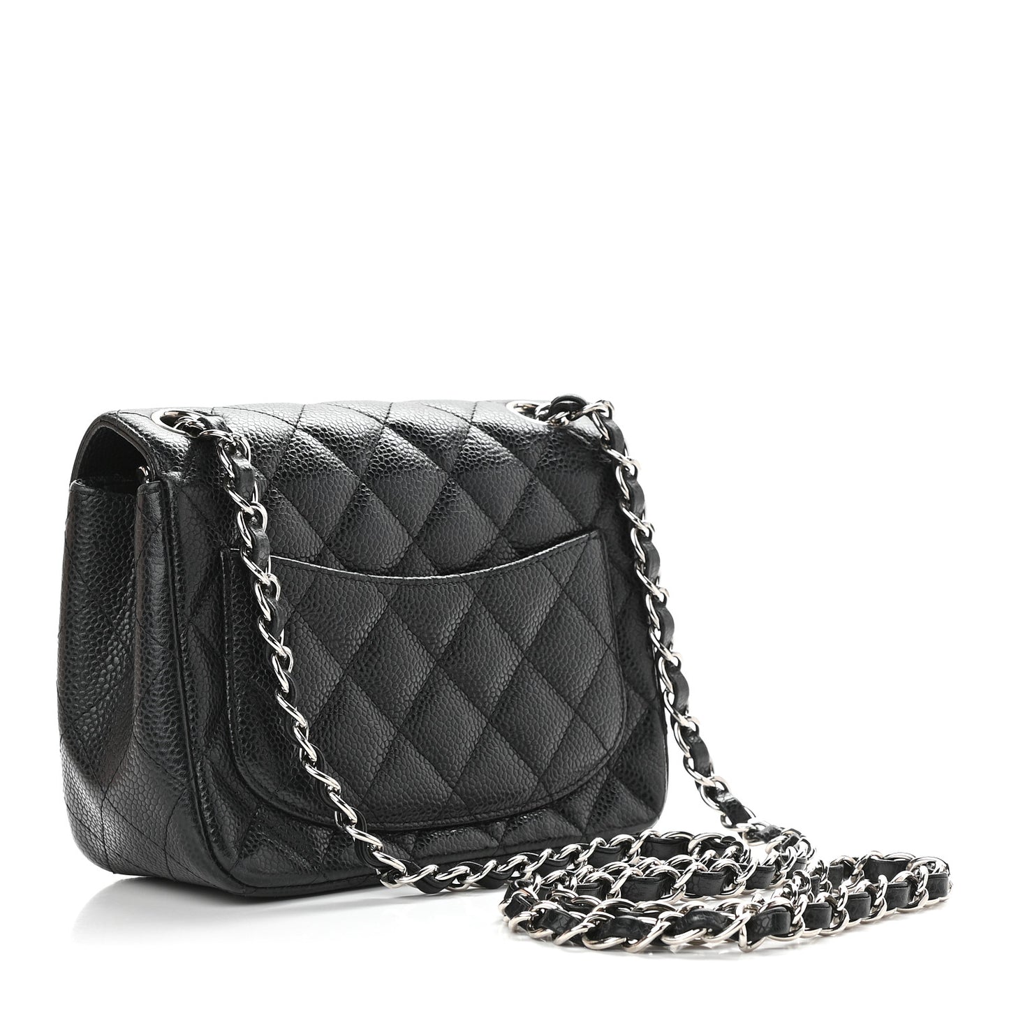 Caviar Quilted Mini Square Flap Black