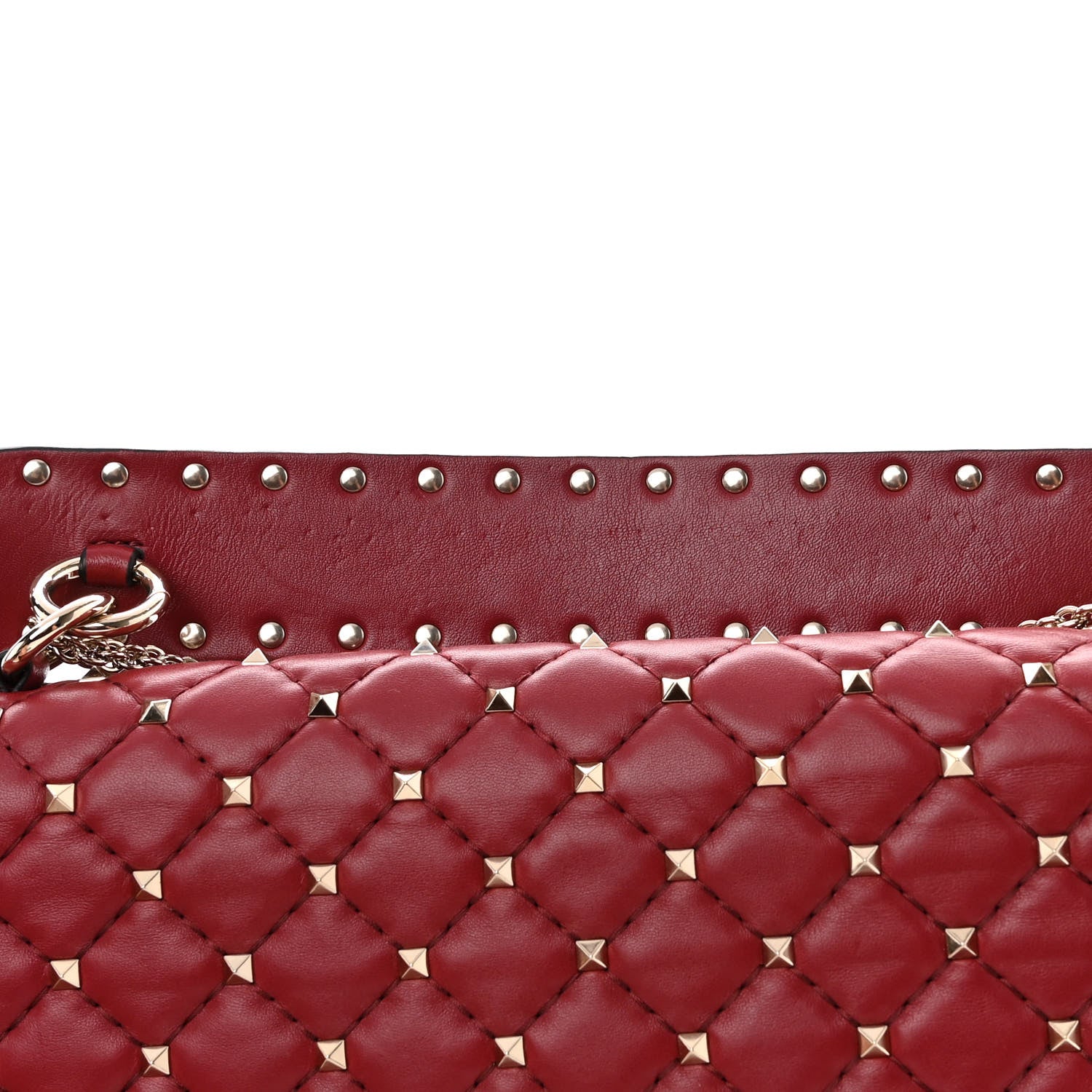 Valentino Garavani Lambskin Large Rockstud Spike Shoulder Bag Red 15 of 15