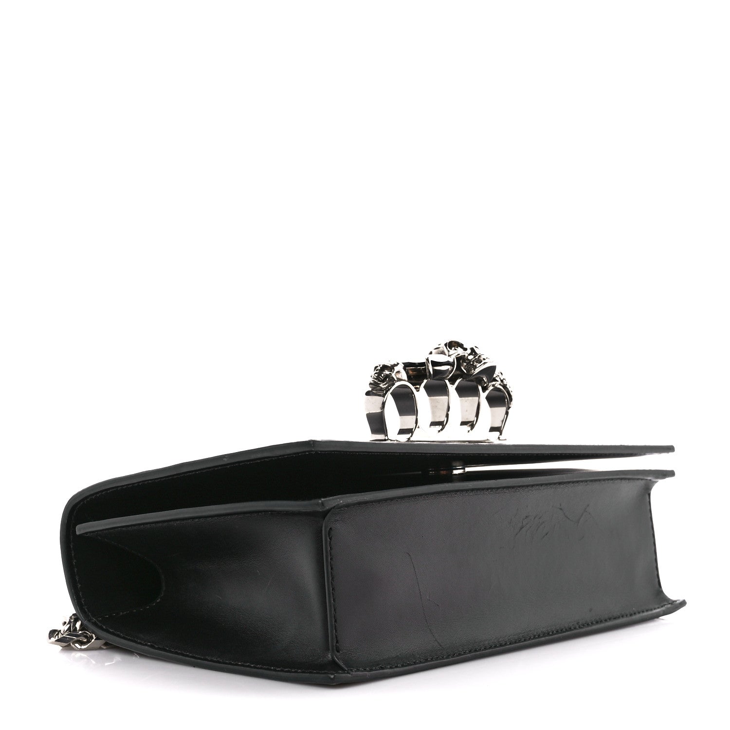 Alexander McQueen Calfskin Knuckle Shoulder Bag Black 4 of 14