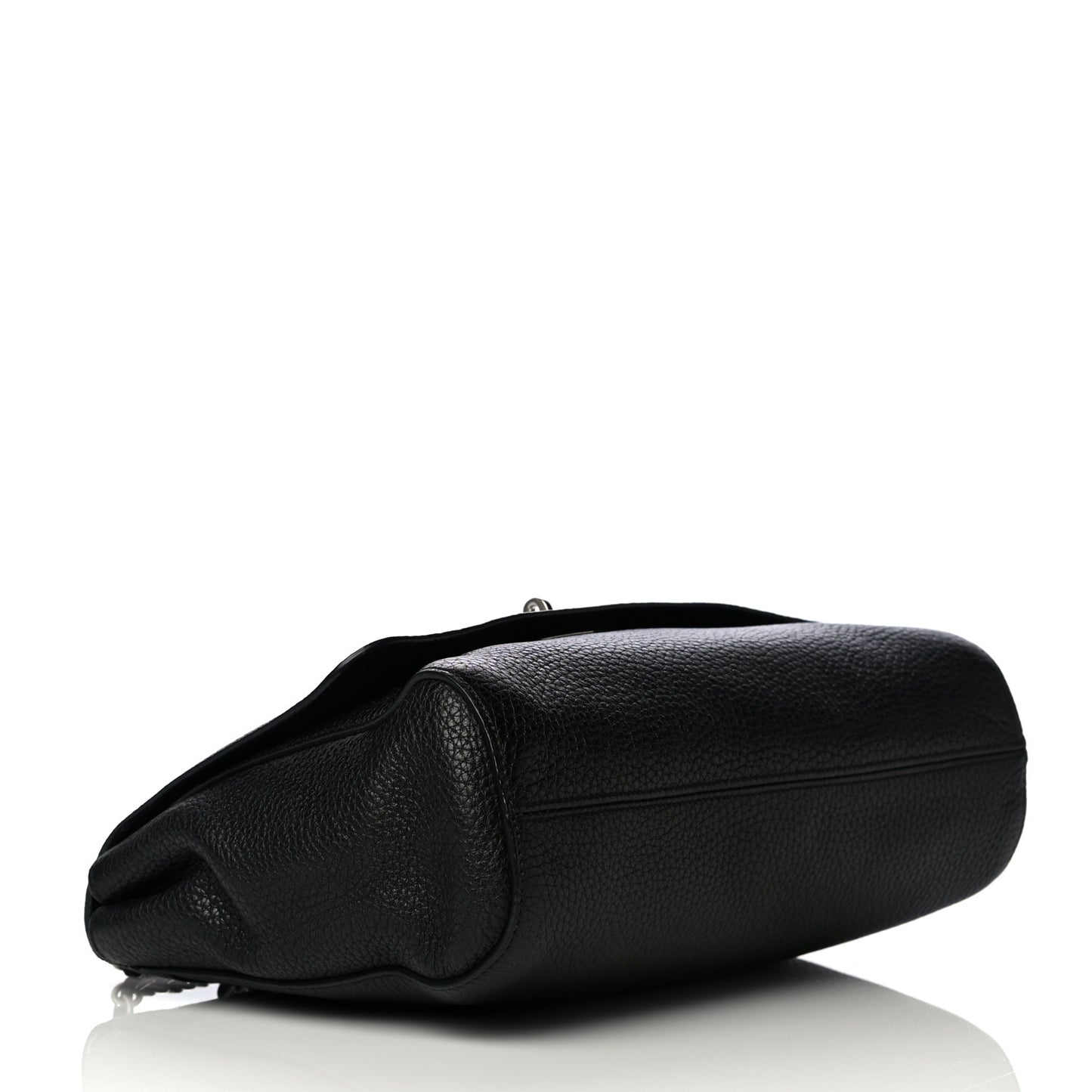 Small Classic Grain Calfskin Medium Lily Black