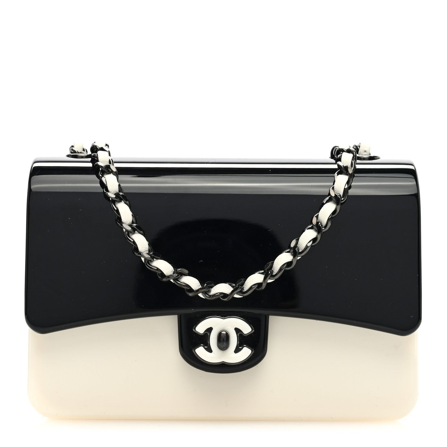 Chanel Plexiglass Plexi Coco Bag Black White 1 of 11