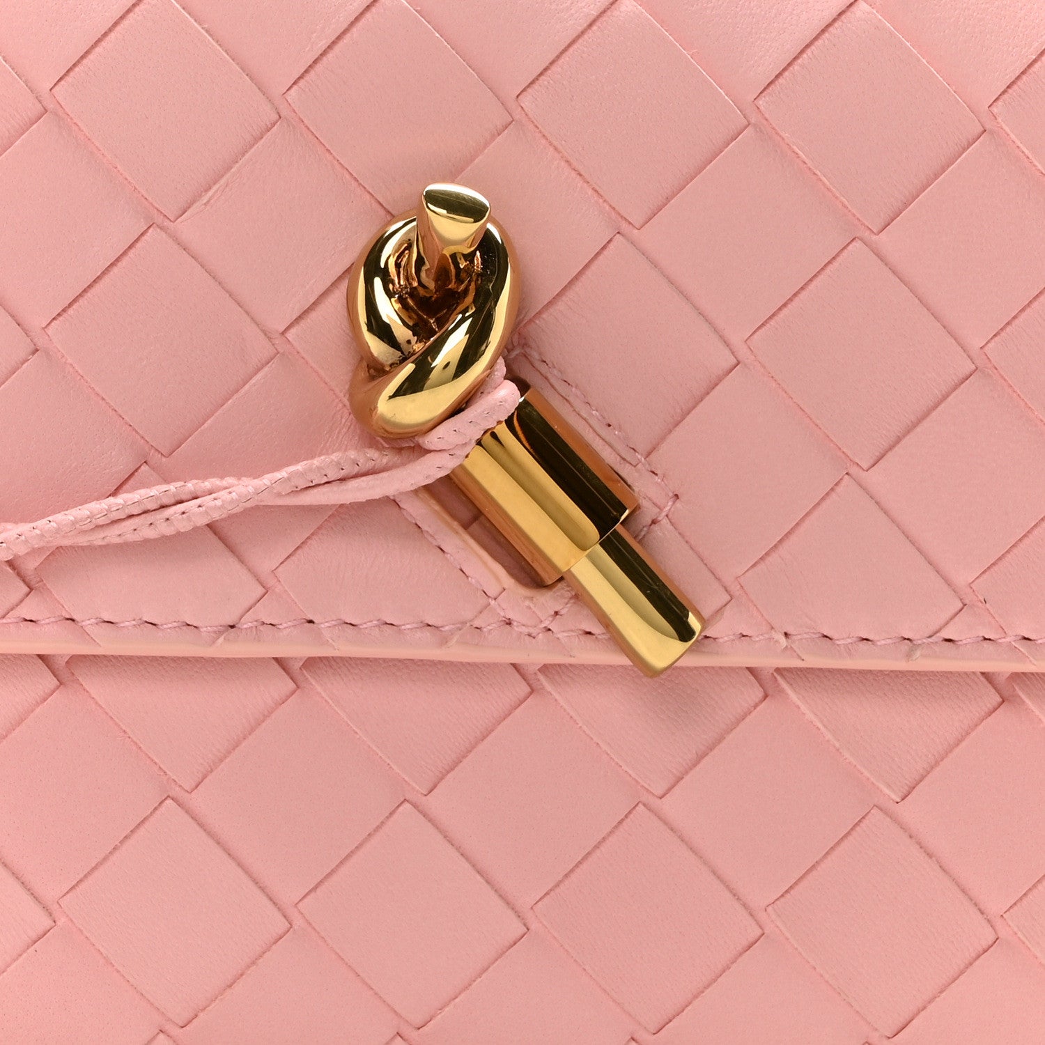 Bottega Veneta Nappa Intrecciato Long Andiamo Top Handle Clutch Rose 7 of 9