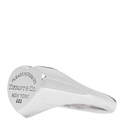 Tiffany Sterling Silver Return to Tiffany Heart Signet Ring 56 7.5 3 of 7
