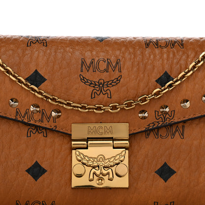 MCM Visetos Studded Patricia Wallet On Chain Cognac 8 of 10