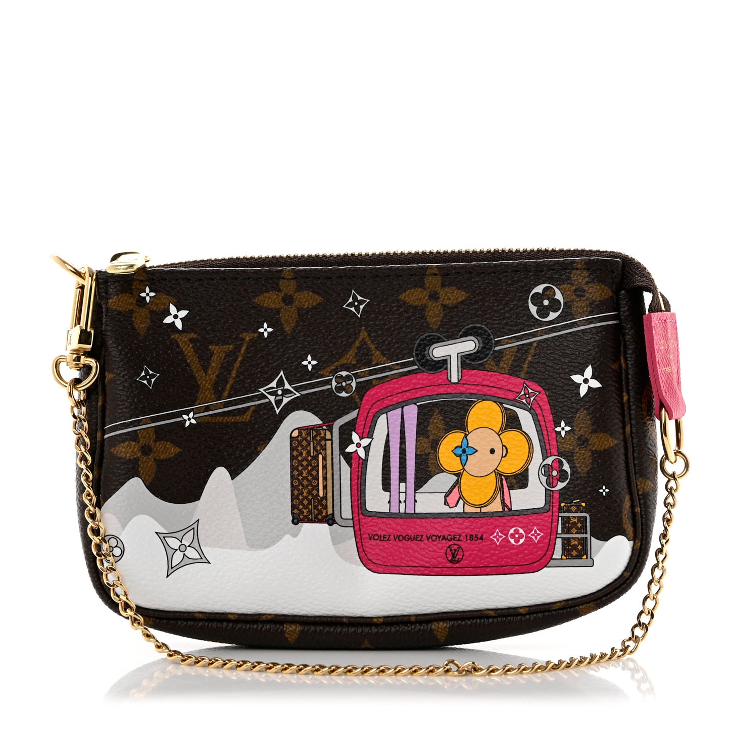 Monogram 2019 Christmas Animation Mini Courchevel Pochette Accessories Fuchsia