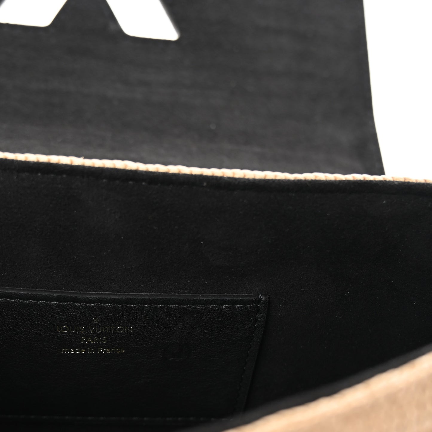 Calfskin Raffia Twist Shoulder Bag MM Black