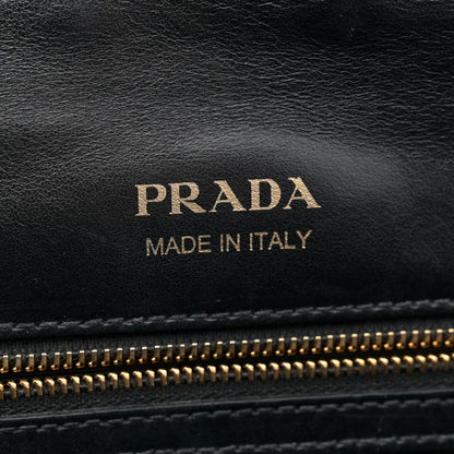 Prada Madras Floral Print Ribbon Bag Mango Black 6 of 17
