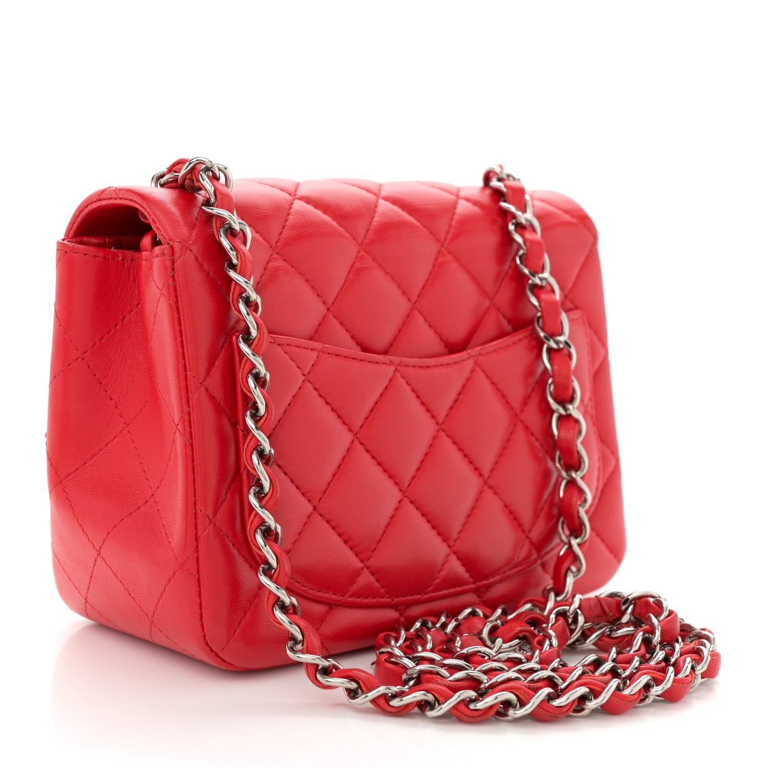 Chanel Lambskin Quilted Mini Square Flap Red 3 of 12
