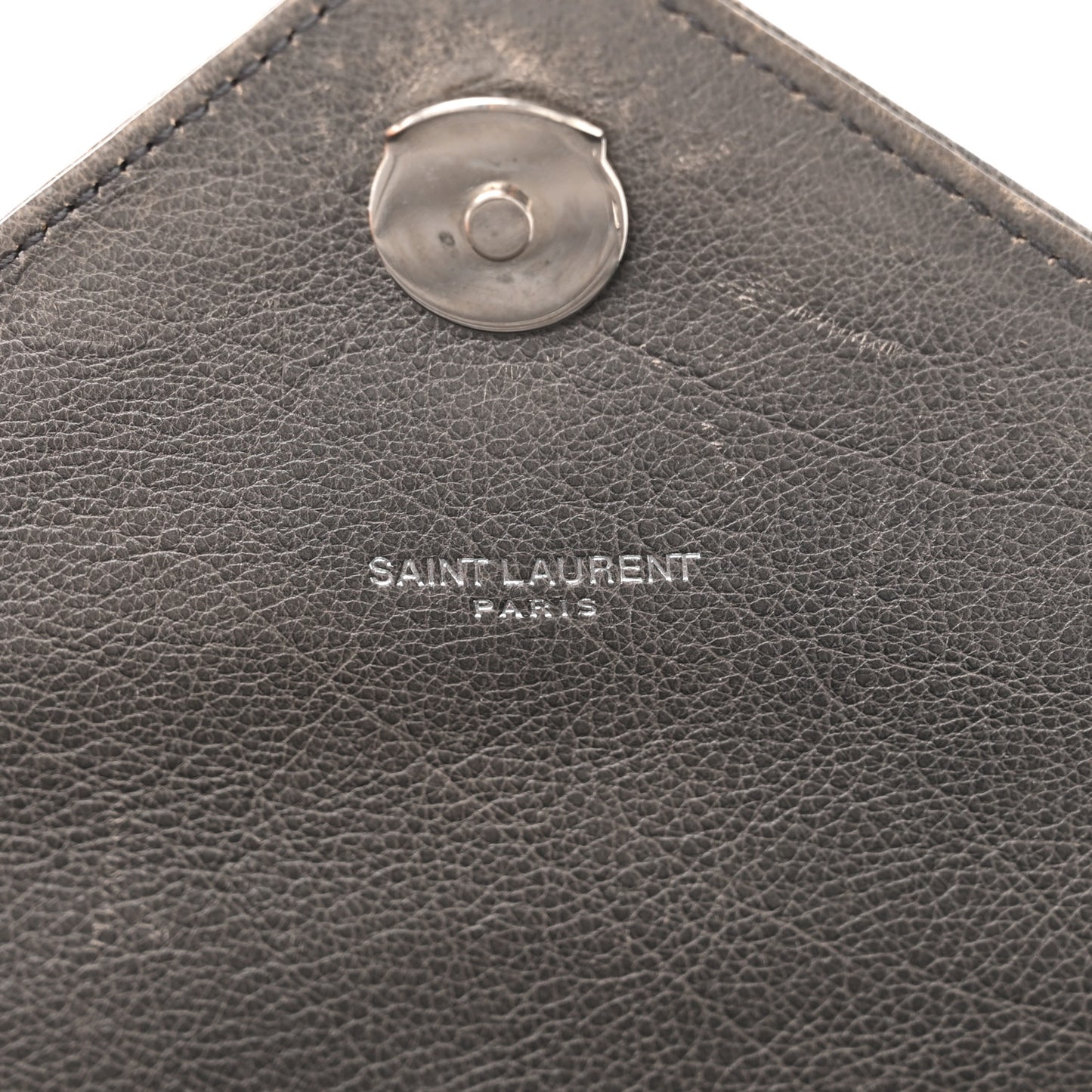 Sheepskin Matelasse Chevron Monogram Medium College Bag Asphalt